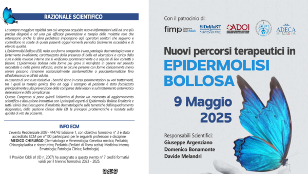 Nuovi percorsi terapeutici in EPIDERMOLISI BOLLOSE